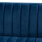 Baxton Studio Aveline Glam and Luxe Navy Blue Velvet Fabric Upholstered Brushed Gold Finished Sofa | Sofas | Modishstore - 5