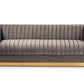 Baxton Studio Aveline Glam and Luxe Navy Blue Velvet Fabric Upholstered Brushed Gold Finished Sofa | Sofas | Modishstore - 16