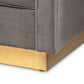 Baxton Studio Aveline Glam and Luxe Navy Blue Velvet Fabric Upholstered Brushed Gold Finished Sofa | Sofas | Modishstore - 12