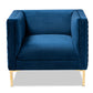 baxton studio seraphin glam and luxe navy blue velvet fabric upholstered gold finished armchair | Modish Furniture Store-3