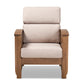 baxton studio charlotte modern classic mission style taupe fabric upholstered walnut brown finished wood 1 seater lounge chair | Modish Furniture Store-3