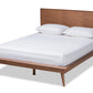 baxton studio karine mid century modern walnut brown finished wood full size platform bed | Modish Furniture Store-2