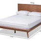 Baxton Studio Karine Mid-Century Modern Walnut Brown Finished Wood King Size Platform Bed | Beds | Modishstore - 5