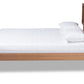 Baxton Studio Marieke Vintage French Inspired Ash Wanut Finished Wood and Synthetic Rattan Full Size Platform Bed | Beds | Modishstore - 4