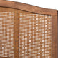 Baxton Studio Marieke Mid-Century Modern Ash Wanut Finished Wood and Synthetic Rattan King Size Headboard | Headboards | Modishstore - 3