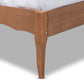 Baxton Studio Marieke Vintage French Inspired Ash Wanut Finished Wood and Synthetic Rattan Full Size Platform Bed | Beds | Modishstore - 5