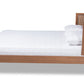 Baxton Studio Rina Mid-Century Modern Ash Wanut Finished Wood and Synthetic Rattan King Size Platform Bed with Wrap-Around Headboard | Beds | Modishstore - 4