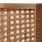 Baxton Studio Rina Mid-Century Modern Ash Wanut Finished Wood and Synthetic Rattan Full Size Wrap-Around Headboard | Headboards | Modishstore - 3