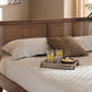 Baxton Studio Rina Mid-Century Modern Ash Wanut Finished Wood and Synthetic Rattan King Size Platform Bed with Wrap-Around Headboard | Beds | Modishstore - 3