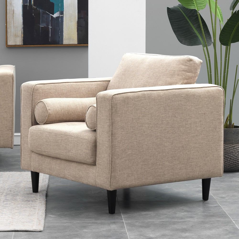 Manhattan Comfort Arthur 1-Seat Tweed Armchair | Armchairs | Modishstore-3