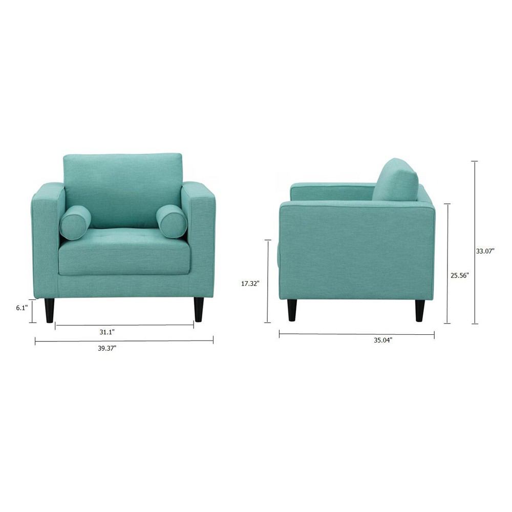 Manhattan Comfort Arthur 1-Seat Tweed Armchair | Armchairs | Modishstore-15