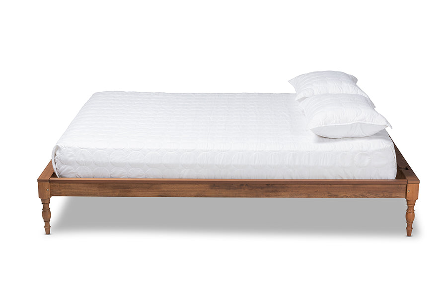 Baxton Studio Romy Vintage French Inspired Ash Wanut Finished Full Size Wood Bed Frame | Beds | Modishstore - 3