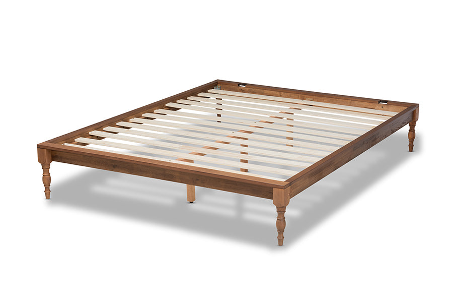 Baxton Studio Romy Vintage French Inspired Ash Wanut Finished Queen Size Wood Bed Frame | Beds | Modishstore - 7