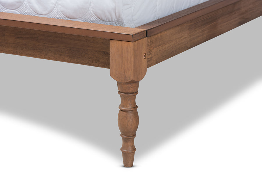 Baxton Studio Romy Vintage French Inspired Ash Wanut Finished Queen Size Wood Bed Frame | Beds | Modishstore - 5