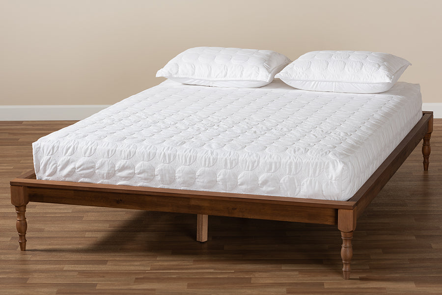 Baxton Studio Romy Vintage French Inspired Ash Wanut Finished Queen Size Wood Bed Frame | Beds | Modishstore - 2