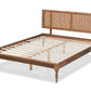 Baxton Studio Romy Vintage French Inspired Ash Wanut Finished Wood and Synthetic Rattan Full Size Platform Bed | Beds | Modishstore - 5