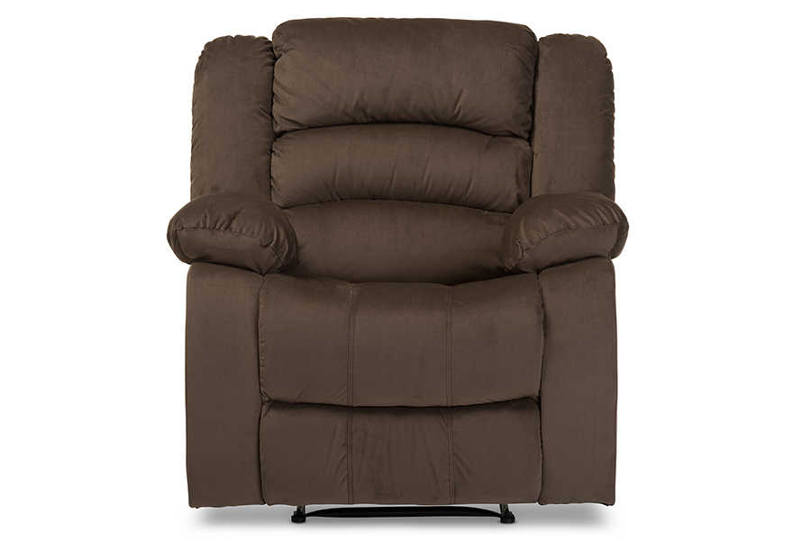 baxton studio hollace modern and contemporary taupe microsuede 1 seater recliner | Modish Furniture Store-8