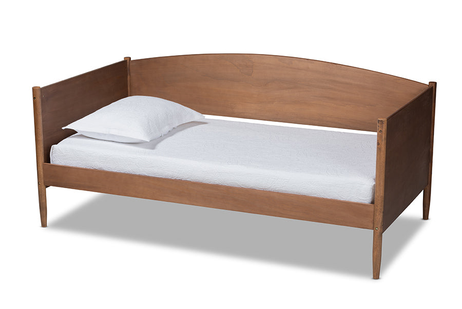 baxton studio veles mid century modern ash walnut finished wood full size daybed | Modish Furniture Store-2