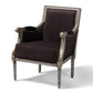 baxton studio georgette classic and traditional french inspired brown velvet upholstered grey finished armchair with goldleaf detailing | Modish Furniture Store-2