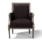 baxton studio georgette classic and traditional french inspired brown velvet upholstered grey finished armchair with goldleaf detailing | Modish Furniture Store-3