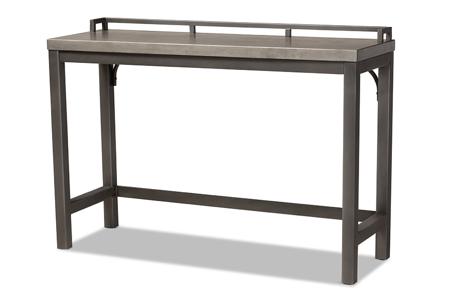 baxton studio noll modern and contemporary grey fabric upholstered 3 piece multipurpose metal counter table set | Modish Furniture Store-3