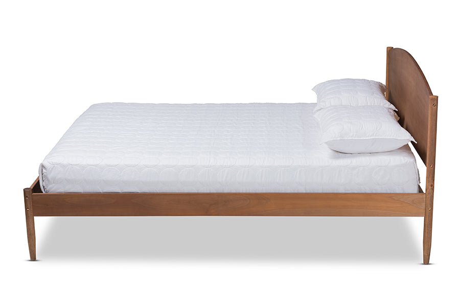 Baxton Studio Leanora Mid-Century Modern Ash Wanut Finished King Size Wood Platform Bed | Beds | Modishstore - 3