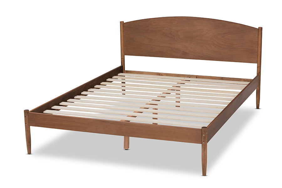 Baxton Studio Leanora Mid-Century Modern Ash Wanut Finished King Size Wood Platform Bed | Beds | Modishstore - 7