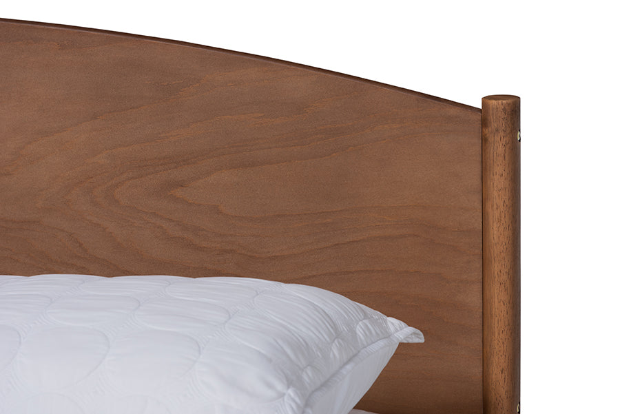 Baxton Studio Leanora Mid-Century Modern Ash Wanut Finished King Size Wood Platform Bed | Beds | Modishstore - 5