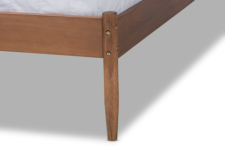 Baxton Studio Leanora Mid-Century Modern Ash Wanut Finished King Size Wood Platform Bed | Beds | Modishstore - 4