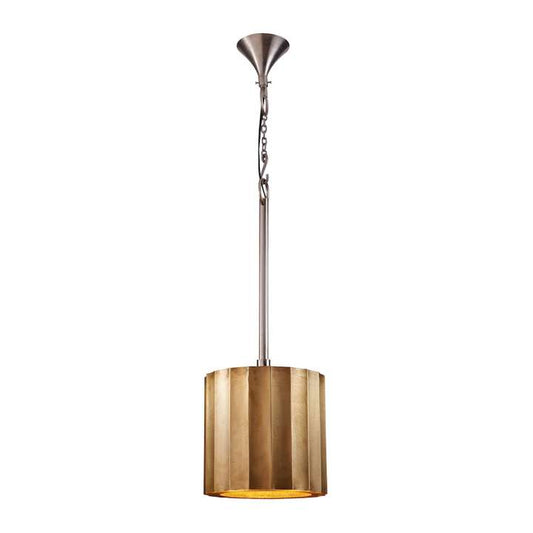 Brass Clad 1-Light Ribbed Pendant - Small | Pendant Lamps | Modishstore