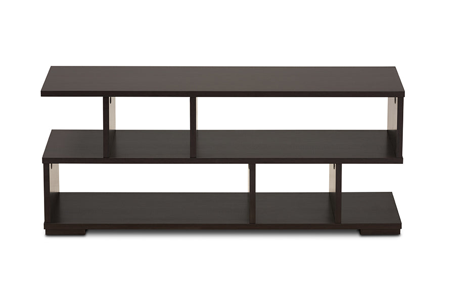baxton studio arne modern and contemporary dark brown finished wood tv stand | Modish Furniture Store-3