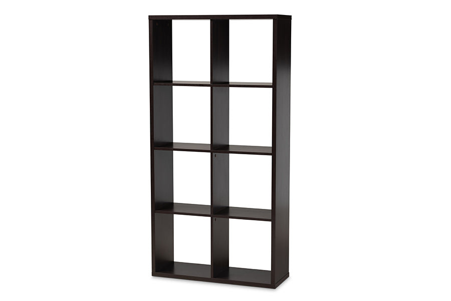 baxton studio janne modern and contemporary dark brown finished 8 cube multipurpose storage shelf | Modish Furniture Store-2