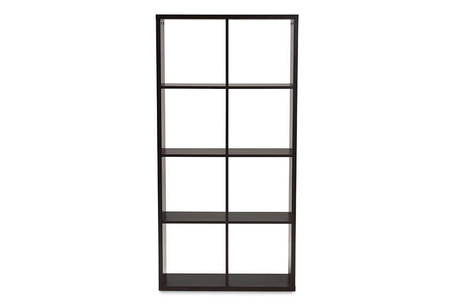 baxton studio janne modern and contemporary dark brown finished 8 cube multipurpose storage shelf | Modish Furniture Store-3