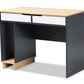 baxton studio reed mid century modern 2 drawer multicolor wood computer desk | Modish Furniture Store-2