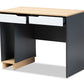 baxton studio reed mid century modern 2 drawer multicolor wood computer desk | Modish Furniture Store-3
