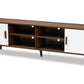baxton studio quinn mid century modern two tone white and walnut finished 2 door wood tv stand | Modish Furniture Store-2