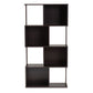 baxton studio riva modern and contemporary dark brown finished geometric wood bookshelf | Modish Furniture Store-3