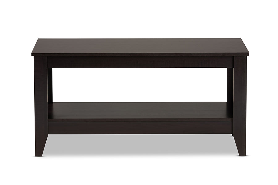 baxton studio elada modern and contemporary wenge finished wood coffee table | Modish Furniture Store-3