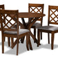 baxton studio jana modern and contemporary grey fabric upholstered and walnut brown finished wood 5 piece dining set | Modish Furniture Store-2