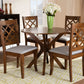 Baxton Studio Jana Modern and Contemporary Grey Fabric Upholstered and Walnut Brown Finished Wood 5-Piece Dining Set | Modishstore | Dining Sets