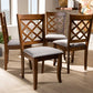 Baxton Studio Brigitte Modern and Contemporary Grey Fabric Upholstered and Walnut Brown Finished Wood 4-Piece Dining Chair Set | Modishstore | Dining Chairs