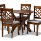 baxton studio sandra modern and contemporary grey fabric upholstered and walnut brown finished wood 5 piece dining set | Modish Furniture Store-2