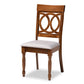 Baxton Studio Lucie Modern and Contemporary Grey Fabric Upholstered and Walnut Brown Finished Wood 4-Piece Dining Chair Set | Modishstore | Dining Chairs - 3