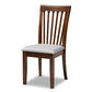 Baxton Studio Minette Modern and Contemporary Grey Fabric Upholstered Walnut Brown Finished Wood Dining Chair Set | Modishstore | Dining Chairs - 3