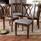 Baxton Studio Augustine Modern and Contemporary Grey Fabric Upholstered and Walnut Brown Finished Wood 4-Piece Dining Chair Set Set | Modishstore | Dining Chairs