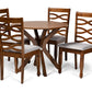 baxton studio mila modern and contemporary grey fabric upholstered and walnut brown finished wood 5 piece dining set | Modish Furniture Store-2