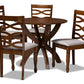 baxton studio aspen modern and contemporary grey fabric upholstered and walnut brown finished wood 5 piece dining set | Modish Furniture Store-2