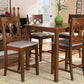 Baxton Studio Lenoir Modern and Contemporary Grey Fabric Upholstered Walnut Brown Finished 5-Piece Wood Pub Set | Dining Sets | Modishstore - 2