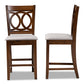 Baxton Studio Lenoir Modern Grey Fabric Wood 2-Piece Counter Height Pub Chair Set | Counter Stools | Modishstore - 5