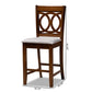 Baxton Studio Lenoir Modern Grey Fabric Wood 2-Piece Counter Height Pub Chair Set | Counter Stools | Modishstore - 7
